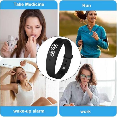 Vibrating Alarm Wristband Deaf People Watch Band Fit Sleeps Rise Silent Shock Clock Bracelet Bands for Heavy Sleepers Wearable Wrist Band That Won't Wake Partner Vibration Bed Shaker in Kuwait