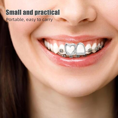 BESPORTBLE 2 قطعة مجوهرات أسنان للنساء والرجال بأحجار الراين اللامعة قبعات أسنان مزخرفة لشوايات الفم من أجل الحلي التنكرية Hiphop Rapper Grills Props in Kuwait