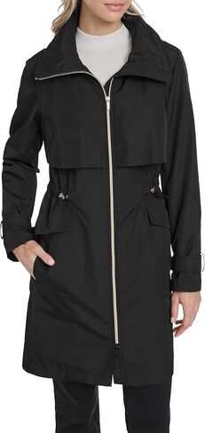 Cole Haan Women's Zip Up Trench Coat With Stow Away Hood in Saudi Arabia