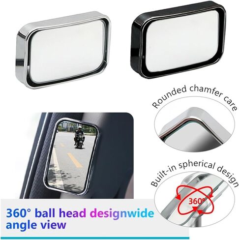 2Pcs Car Convex Back Passenger Self-Adhesive Blind Spot Rear View Mirror Wide Angle Curved Rearview Mirror in Saudi Arabia