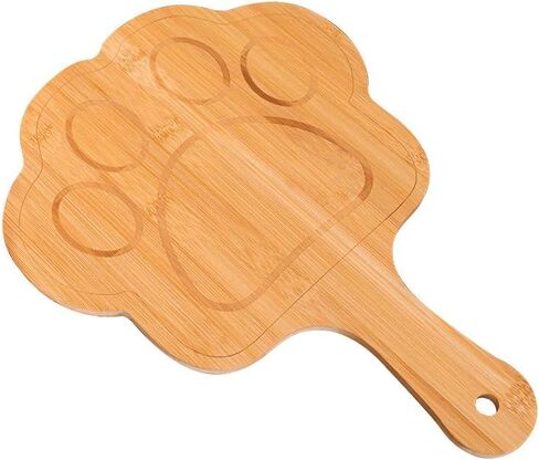Paw-Shaped Bamboo Serving Plate with Handle, Natural Wood Dinner Plate, Decorative Food Tray. New Store Launch — only 50 Pieces Available at a Special Introductory Price. Thank You for Your Support! in Saudi Arabia