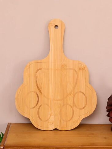 Paw-Shaped Bamboo Serving Plate with Handle, Natural Wood Dinner Plate, Decorative Food Tray. New Store Launch — only 50 Pieces Available at a Special Introductory Price. Thank You for Your Support! in Saudi Arabia