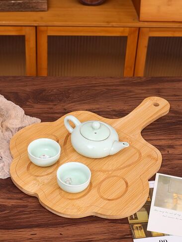 Paw-Shaped Bamboo Serving Plate with Handle, Natural Wood Dinner Plate, Decorative Food Tray. New Store Launch — only 50 Pieces Available at a Special Introductory Price. Thank You for Your Support! in Saudi Arabia