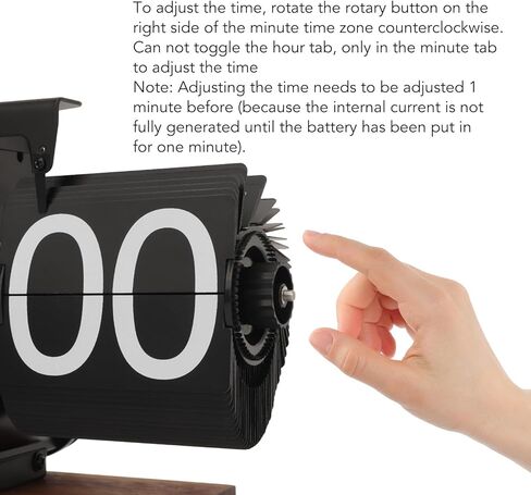 ساعة TeamSky Retro الرقمية القابلة للطي، ساعة مكتب صغيرة قابلة للطي من الخشب الحديث، ساعة تعمل بالبطارية الداخلية تعمل بالعتاد، ميكانيكية كلاسيكية، قاعدة من الجوز الأسود، لديكور المنزل والمكتب (أسود) in Kuwait