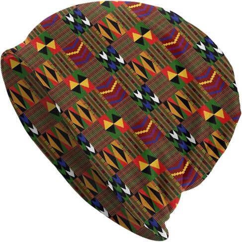 Winter Slouchy Kint Hat,Colorful African Patten Soft Ski Cap Stretch Beanie Hat Warm Skull Cap for Men Women in Saudi Arabia