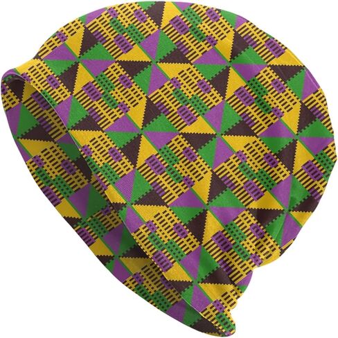 Winter Slouchy Kint Hat,Colorful African Patten Soft Ski Cap Stretch Beanie Hat Warm Skull Cap for Men Women in Saudi Arabia
