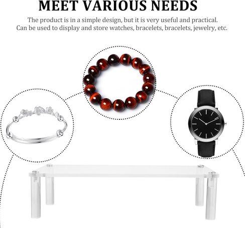 iplusmile Clear Acrylic Jewelry Stand 7.87X3.14X1.96In Single-Tier Display Organizer for Bracelets Watches and Accessories Compact Home Decor Display Shelf Riser in Saudi Arabia