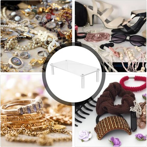 iplusmile Clear Acrylic Jewelry Stand 7.87X3.14X1.96In Single-Tier Display Organizer for Bracelets Watches and Accessories Compact Home Decor Display Shelf Riser in Saudi Arabia
