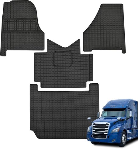 Floor Mats for Freightliner Cascadia 2018–2025 All-Weather Heavy Duty Rubber Waterproof Cascadia 126 Truck Floor Liners, Non-Slip, Easy to Clean, 4-Piece Set in Saudi Arabia