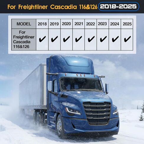 Floor Mats for Freightliner Cascadia 2018–2025 All-Weather Heavy Duty Rubber Waterproof Cascadia 126 Truck Floor Liners, Non-Slip, Easy to Clean, 4-Piece Set in Saudi Arabia