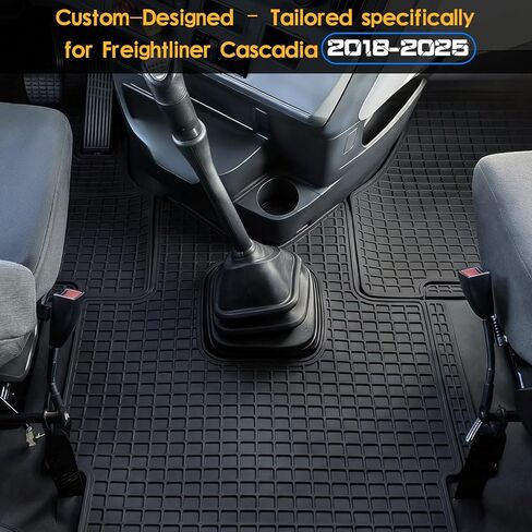 Floor Mats for Freightliner Cascadia 2018–2025 All-Weather Heavy Duty Rubber Waterproof Cascadia 126 Truck Floor Liners, Non-Slip, Easy to Clean, 4-Piece Set in Saudi Arabia