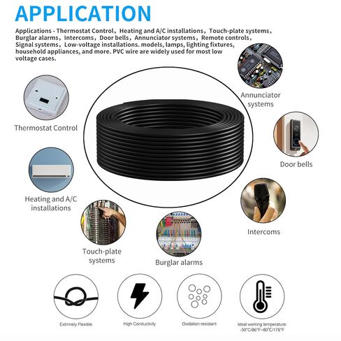 سلك كهربائي 18 قياس 7 موصلات 25FT، UL 2464 18 AWG 7 سلك كابل نحاسي معلب مجدولة 18/7 للسيارات والمقطورة والإضاءة والألواح الشمسية وكابل التمديد ومكبر الصوت وما إلى ذلك. in Kuwait