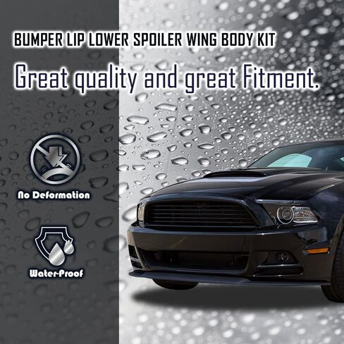 PIT66 Front Bumper Lip Lower Chin Spoiler Wing Body Kit, Compatible with 2013-2014 Ford Mustang V6 V8 USDM (Not Fit Shelby/GT500 Bumper), Carbon Fiber Style in Saudi Arabia