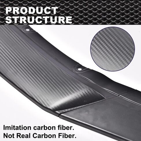 PIT66 Front Bumper Lip Lower Chin Spoiler Wing Body Kit, Compatible with 2013-2014 Ford Mustang V6 V8 USDM (Not Fit Shelby/GT500 Bumper), Carbon Fiber Style in Saudi Arabia