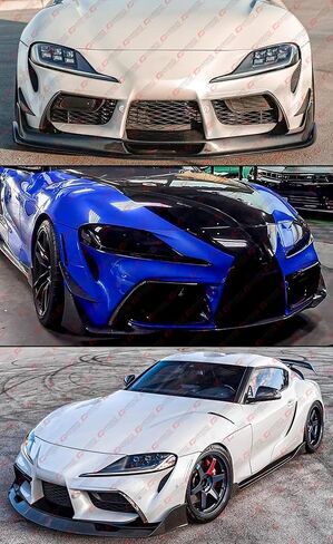 المصد الأمامي من ألياف الكربون الحقيقية غطاء تزيين فانغ العلوي متوافق مع 2020-2025 Toyota GR Supra A90 A91 MK5 in Saudi Arabia