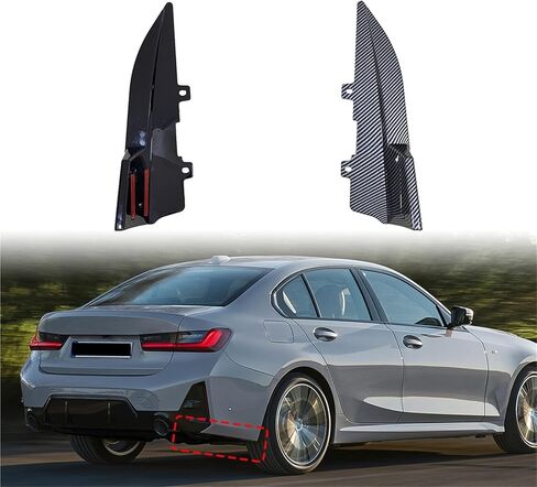 Rear Bumper Protector Canards Splitter Side Skirt Guard Body Kits ，Compatible For BMW 3 Series G20 G28 325 330 M-Sport 2019-2024(Carbon Fiber Look) in Saudi Arabia