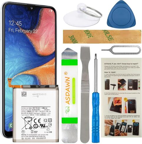 EB-BA202ABU Battery 3000mAh for Samsung Galaxy A10e SM-A102U SM-A102U1, Galaxy A20e SM-A202F/DS, Galaxy A20e Dual SIM SM-A202F Replacement with Repair Tools + Installation Instruction in Kuwait