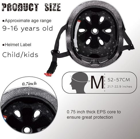 Kids Bike Helmet, CPSC & ASTM Certified, Adjustable EPS Protective Gear, 5 Colors, Multi-Sport for Boys & Girls, 11 Vents, Free Sports Drawstring Bag in Saudi Arabia
