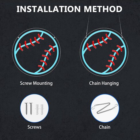 لافتات البيسبول النيون لديكور الحائط، علامة ضوء النيون الرياضية LED لغرفة النوم وغرفة النوم وديكور متجر الكهف، هدايا فريدة للأطفال الرجال والأولاد 8-12، ملحقات مشجعي البيسبول في السكن الجامعي in Kuwait