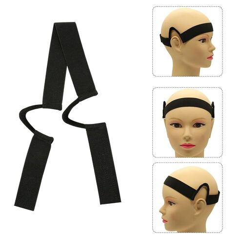 2Pcs Black Double-Sided Velvet C-Shaped Ear Painless Wig with Two Sideburn Hair Combs, Soft Painless Wig Band with Ear Cut Outs Tools, Comfortable Earless Melting Band Supplies in Saudi Arabia