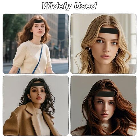2Pcs Black Double-Sided Velvet C-Shaped Ear Painless Wig with Two Sideburn Hair Combs, Soft Painless Wig Band with Ear Cut Outs Tools, Comfortable Earless Melting Band Supplies in Saudi Arabia