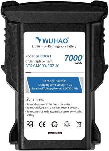 WUHAO 2 حزمة لبطارية Zebra MC9300 BT-000370 BT-000371 ترقية 7000 مللي أمبير في الساعة لـ Zebra MC93 MC930 MC9300 MC930B MC930P MC93N0-G بطارية بديلة لماسح الباركود BTRY-MC93-FRZ-01 BTRY-MC93-STN-01 in Saudi Arabia
