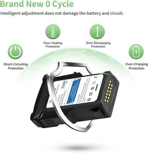 WUHAO 2 حزمة لبطارية Zebra MC9300 BT-000370 BT-000371 ترقية 7000 مللي أمبير في الساعة لـ Zebra MC93 MC930 MC9300 MC930B MC930P MC93N0-G بطارية بديلة لماسح الباركود BTRY-MC93-FRZ-01 BTRY-MC93-STN-01 in Saudi Arabia