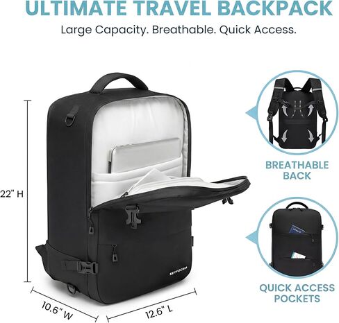 seyfocnia Convertible Travel Garment Bag, Large Travel Backpack for Men & Women, Business Laptop Backpack, Carry On Luggage, Personal Item Travel Bag Suit Bag With Multi-Pockets in Saudi Arabia