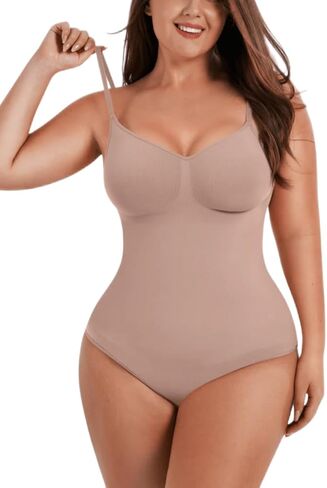 Shaperluxs Seamless Bodysuit Shapewear, Black, Nude, Tummy Control Body Shaper, Compression Fit, Waist Slimming in Saudi Arabia