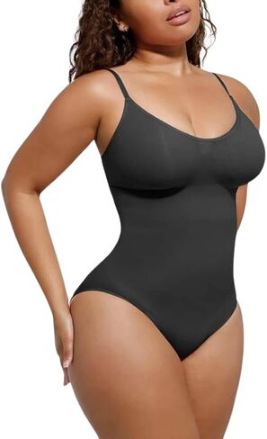 Shaperluxs Seamless Bodysuit Shapewear, Black, Nude, Tummy Control Body Shaper, Compression Fit, Waist Slimming in Kuwait