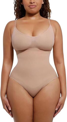 Shaperluxs Seamless Bodysuit Shapewear, Black, Nude, Tummy Control Body Shaper, Compression Fit, Waist Slimming in Kuwait