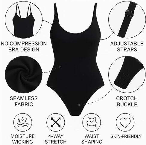 ItGirl Women's Shapewear Bodysuit For Tummy Control, Snatched Waist, Butt Lifting and Seamless Racerback Body Sculpting Suit in Saudi Arabia