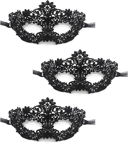 TFTSR Masquerade Masks for Women Couples,Men Mardi Gras Mask,Girls Black Gold Lace Dress,Adults Party Venetian Costume in Saudi Arabia