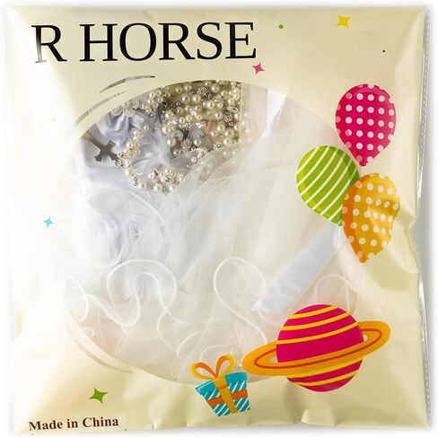 First Communion Veils Set for Girls - Catholic 1st Communion Veil Accessories with Wreath Headpiece, Veil, Pearl Rosary, Gloves, Lace Socks, Necklace, Bracelet for Kid's Wedding Party Cosplay Costume in Kuwait