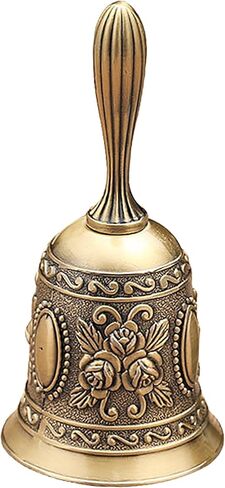 جرس نداء يدوي نحاسي عالي الصوت للغاية - جرس عشاء عتيق لحفلات الزفاف، وفصول المعلمين، وجانب السرير الكبير، والتأمل التبتي، وأجراس عيد الميلاد (النحاس) in Kuwait