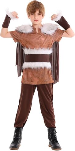 yolsun Viking Warrior Costume for Boys, Kids Medieval Viking Costume Halloween Cosplay Dress Up in Saudi Arabia