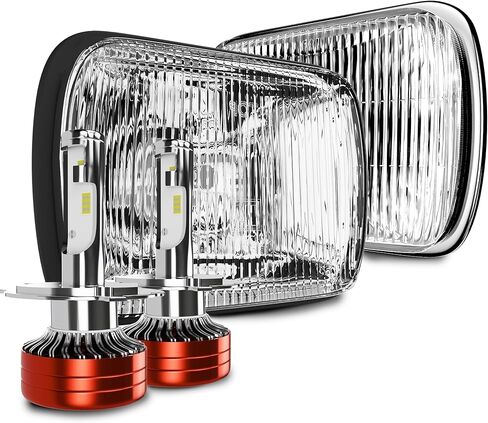 TURBO SII DOT Approved 4X6 LED Headlight Assemblies Hi/Lo Sealed Beam Replace H4651 H4656 Bulb Headlamps for KW Kenworth T600 W900 T800 Truck Peterbilt 379 S10 RV Freightliner Semi 4PCS in Kuwait