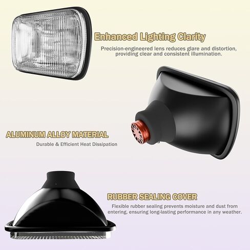 TURBO SII DOT Approved 4X6 LED Headlight Assemblies Hi/Lo Sealed Beam Replace H4651 H4656 Bulb Headlamps for KW Kenworth T600 W900 T800 Truck Peterbilt 379 S10 RV Freightliner Semi 4PCS in Kuwait