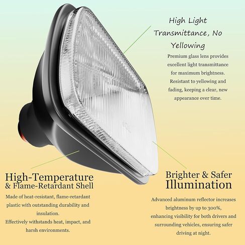 TURBO SII DOT Approved 4X6 LED Headlight Assemblies Hi/Lo Sealed Beam Replace H4651 H4656 Bulb Headlamps for KW Kenworth T600 W900 T800 Truck Peterbilt 379 S10 RV Freightliner Semi 4PCS in Kuwait