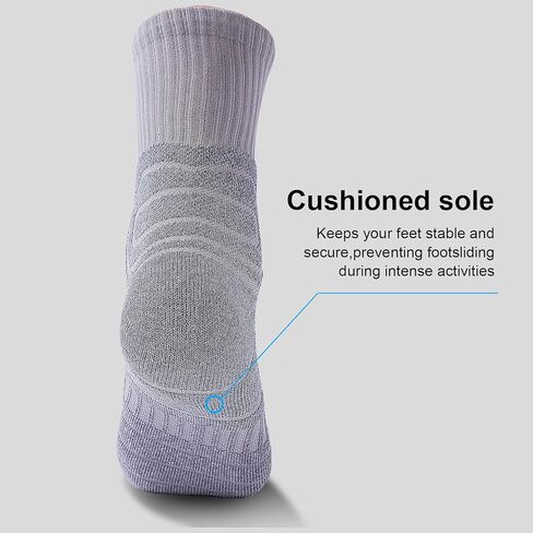 4 Pairs Mens Basketball Socks Athletic Running High Stockings Comfort Athletic Crew Socks Cushion Running Sock Performance Breathable Sports Sock for Men [Black,light gray,dark gray,white-gray] in Saudi Arabia