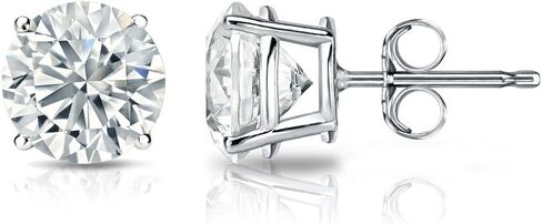 أقراط Diamond Wish من الذهب الأبيض عيار 14 قيراط مرصعة بالألماس (1/3 قيراط، H-I، I2-I3) مجموعة سلة مكونة من 4 شقوق مع مساند للظهر in Saudi Arabia
