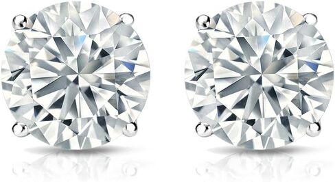 أقراط Diamond Wish من الذهب الأبيض عيار 14 قيراط مرصعة بالألماس (1/3 قيراط، H-I، I2-I3) مجموعة سلة مكونة من 4 شقوق مع مساند للظهر in Saudi Arabia