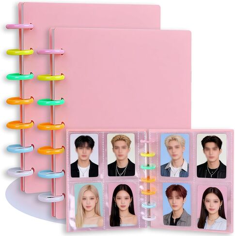 مجلد بطاقات الصور Kpop، ألبوم بطاقات الصور، ألبوم حامل بطاقات الصور مقاس 3 بوصة لـ Fujifilm Instax Mini، صور بولارويد، بطاقات التجارة القياسية وبطاقات الهوية، أبيض وأسود، 40 ورقة 160 جيبًا in Kuwait