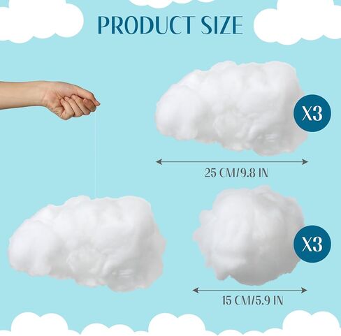 Amyhill 30 Pcs Artificial Cloud Raindrop Props 6 Pcs 3D Fake Clouds 24 Raindrop Garlands Room DIY Decorative Hanging Ornament Blue Hanging Rain Drops Decor for Baby Shower Birthday Wedding Party in Saudi Arabia