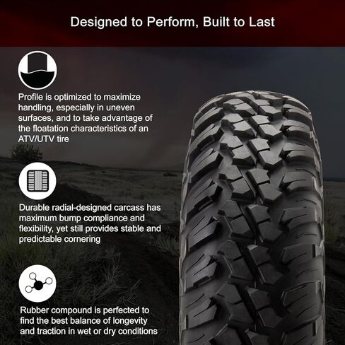 Tusk Set of 32x10-14 TERRABITE Heavy Duty 8-Ply Radial UTV Tires mounted on CASCADE Wheels - Compatible with POLARIS applications - 4/156 bolt pattern - Includes Lug Nuts (4+3 Offset, Matte Black) in Saudi Arabia