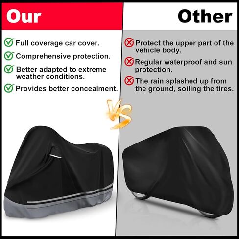 Waterproof Enclosed Motorcycle Storage Sheds Cover, 600D Oxford Cloth with All-Round Enclosed Zipper Motorcycle Shelter Garage Cover for Snow Rain Dust Protection, 96 L x 45 W x 53 H in in Saudi Arabia