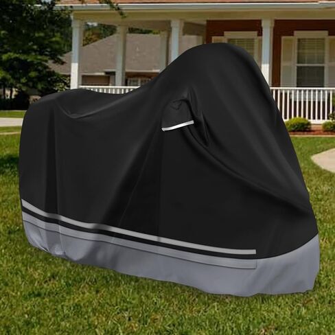 Waterproof Enclosed Motorcycle Storage Sheds Cover, 600D Oxford Cloth with All-Round Enclosed Zipper Motorcycle Shelter Garage Cover for Snow Rain Dust Protection, 96 L x 45 W x 53 H in in Saudi Arabia