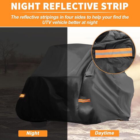 غطاء X AUTOHAUX UTV لـ Can-am Commander MAX XT XT-P غطاء مقاوم للماء جنبًا إلى جنب للحماية من تخزين المطر في الهواء الطلق باللون الأسود 163.39 بوصة × 63.78 بوصة × 74.02 بوصة (الطول * العرض * الارتفاع) in Saudi Arabia