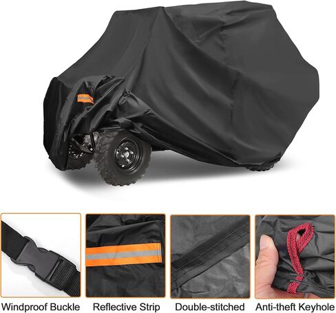 غطاء X AUTOHAUX UTV لـ Can-am Commander MAX XT XT-P غطاء مقاوم للماء جنبًا إلى جنب للحماية من تخزين المطر في الهواء الطلق باللون الأسود 163.39 بوصة × 63.78 بوصة × 74.02 بوصة (الطول * العرض * الارتفاع) in Saudi Arabia