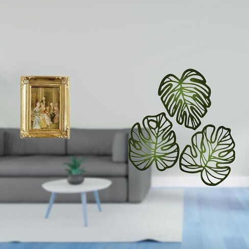Resin Photo Frame Card Display Holder Poster Glass Front Picture Frame with Palm Leaves Wood Wall Decor Wooden Ornament Creative Tropical Wall Art Jun in Saudi Arabia